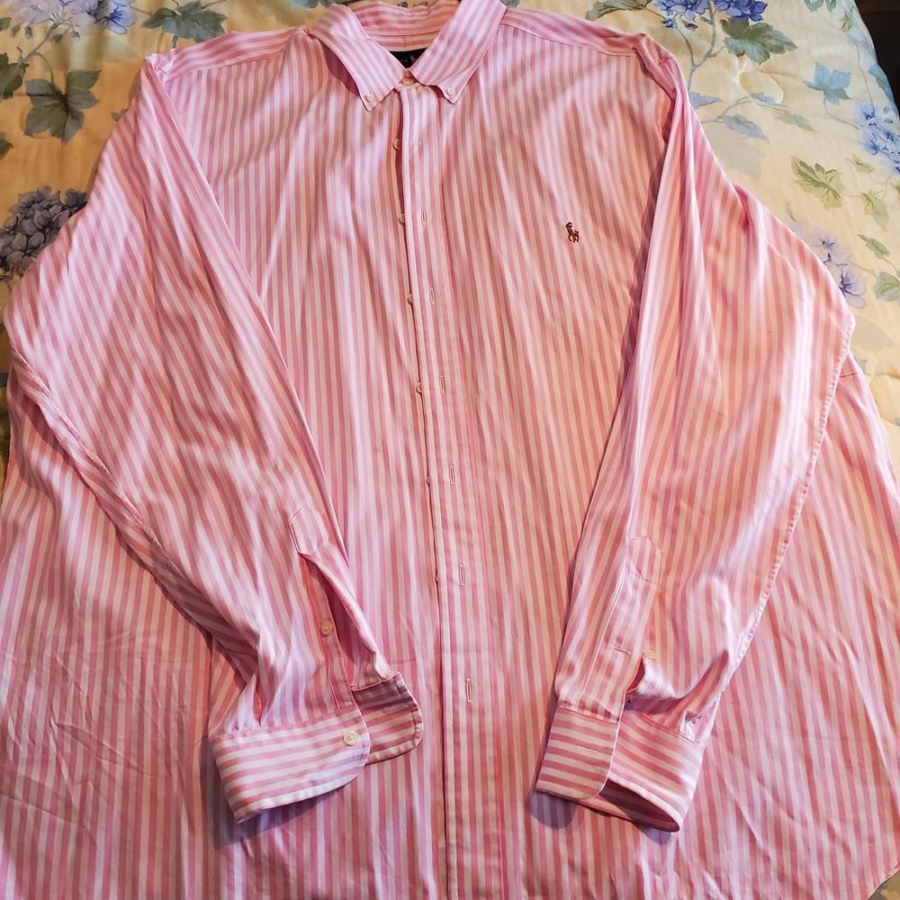 Ralph Lauren Pink Dress Shirt with Stripes